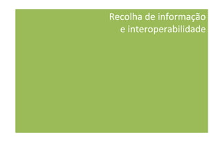 Recolha de informação
e interoperabilidade
 