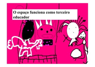 O espaço funciona como terceiro
educador
 
