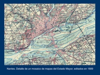 Nantes. Detalle de un mosaico de mapas del Estado Mayor, editados en 1889
 