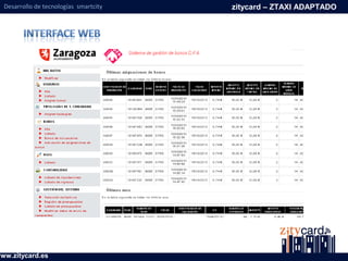 Desarrollo de tecnologías smartcity zitycard – ZTAXI ADAPTADO
www.zitycard.es
 