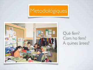 Metodològiques


            Què fem?
            Com ho fem?
            A quines àrees?
 