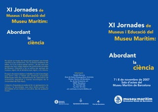 XI Jornades de Museus i Educació de l'MMB 2007