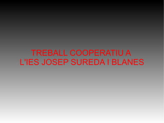 TREBALL COOPERATIU A
L'IES JOSEP SUREDA I BLANES
 