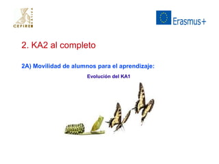 2. KA2 al completo 
2A) Movilidad de alumnos para el aprendizaje: 
Evolución del KA1 
 