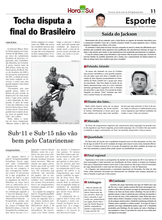 Criciúma, 02 de maio de 2012 l Quarta-feira                 11

      Tocha disputa a                                                                                                                                           Esporte            Bedeu Fernandes


     final do Brasileiro                                                                                                        Saída do Jackson
                                                                                                          Sinceramente não dá pra entender como o clube liberou um jogador de tamanha importância para
CRICIÚMA                        minha categoria no campe-       longo e percorre o Brasil              o campeonato brasileiro. Como ele o Criciúma precisaria manter no grupo jogadores como o Andrey,
                                onato da CBBX não posso         todo, nem todo mundo tem               Anderson Conceição, Luca, Gilmar e Zé Carlos.
                                me considerar favorito, pois    condições de disputá-lo,                  Se realmente o clube pensa em fazer uma boa campanha na série B e, diante das dificuldades apre-
   O veterano Marco Auré-       sei que nem todos os atle-      sendo assim, a nata do bi-             sentadas pelo presidente sobre jogadores mais qualificados não demonstrarem interesse em jogar no
lio Tocha disputa em Leme,      tas que vão correr disputam     cicross estará correndo em             clube, o mais sensato seria manter os que demonstraram mais qualidades permanecerem no majestoso.
interior de São Paulo, a eta-   os dois campeonatos. O ca-      Leme, um vacilo e já era”,                O caso do Jackson, então, causa estranheza e das maiores. Não sei quais as bases que o levaram ao
pa única do campeonato          lendário da CBBX é muito        completa Tocha.                        Guarani, finalista do paulistão juntamente com o Santos, mas o departamento de futebol poderia ter
brasileiro de bicicross, or-                                                                           feito um esforço maior para mantê-lo aqui para o brasileiro.
ganizado pela Confedera-                                                           DIVULGAÇÃO / HSul

ção Brasileira de Ciclismo.
A prova reunirá mais de
500 atletas, numa das me-                                                                               m Falando, falando
lhores pistas do Brasil. Pal-
co do brasileiro de 2010 e                                                                                As coisas vão tomando um curso no Criciúma
de uma prova internacional                                                                             que provoca estranheza e uma grande expecta-
em 2011, a cidade de Leme,                                                                             tiva em saber como será feito o trabalho de for-
tem muita tradição no bi-                                                                              mação do time. Estamos acompanhando os treina-
cicross, e conta com uma                                                                               mentos do Paulo Comelli com o grupo que restou
grande equipe e uma ótima                                                                              do catarinense. Esse fato chega ao ponto de ser
infraestrutura.                                                                                        hilário, desconcertante, como se o novo treinador
   “Certamente será uma                                                                                estivesse garimpando jogadores com a intenção
grande prova, todos os                                                                                 de aproveitar o que restou. Pura perda de tempo.
pilotos do país estarão na                                                                             Ninguém vai plantar “bola” naqueles que vesti-
disputa por ser uma etapa                                                                              ram a camisa tricolor no catarinense.
única, o que torna a prova
a mais disputada da tem-
porada. A pista de Leme                                                                                 m Diante dos fatos...
é uma das melhores e será
                                                                                                         Resta então esperar para ver as peças            de dos que aqui estavam. A hora é de jun-
preciso muita força e técni-
                                                                                                       que serão contratadas, de forma bastan-            tar todos os esforços e conhecimentos para
ca para vencer. Estou numa
                                                                                                       te tardia, infelizmente, e torcer para que         trazer jogadores que tenham condições de
grande fase e espero alcan-
                                                                                                       elas venham com mais, bem mais qualida-            render o que o time vai precisar.
çar mais um grande resul-
tado”, diz o atleta.
   Tocha lidera o nacio-
nal em outra competição.                                                                                m Mercado
“Mesmo sendo o líder da         Tocha tem condições de conquistar mais um título para o estado
                                                                                                         Os finais de campeonatos regionais são responsáveis pela exposição da grande mas-
                                                                                                       sa de jogadores que ficam vagando, procurando emprego. Se o Criciúma não aproveitar


  Sub-11 e Sub-15 não vão
                                                                                                       o momento e seguir contratando vai ficar na berlinda, esperando a barca passar.


                                                                                                        m Quantidade
   bem pelo Catarinense                                                                                   Ela deve estar de acordo com a qualidade necessária para um time apresentar um bom volu-
                                                                                                       me de jogo na série B. Se vai ter condição de brigar pelo acesso é outra coisa, bastante diferen-
                                                                                                       te. O que o Criciúma precisará ter é um grupo de jogadores que tenha condição de brigar por
                                                                                                       uma boa campanha e, depois disso, poder pensar na possibilidade de acesso.
FOrQUILINHA                     Segundo o técnico Daniel        seis pontos e Camboriú
                                Michels, como foi a pri-        três pontos. O técnico
                                meira vez que estes atle-       Jean Reis explica que ain-
  As equipes Sub-11 e           tas encararam uma com-          da há chance de classifi-
                                                                                                        m Final regional
Sub-15 Forquilhinha/ADC         petição estadual estavam        cação, mas o time tem                    Figueirense e Avaí serão os protagonistas da decisão do catarinense de 2012 com méritos. O
Seara/Anjo Futsal joga-         muito nervosos. “Mas em         que ganhar as duas parti-              Avaí surpreendeu a todos buscando sua classificação de firma valente e corajosa em Chapecó.
ram pelo Campeonato             relação aos jogos, perce-       das no returno, que será               Falar que a Chapecoense tremeu é outra coisa. O que precisa ser dito é que o Avaí foi merecedor
Estadual de Futsal, cada        bemos que estão no nível        em Camboriú. “Entramos                 da vaga demonstrando a todos que tem time para complicar a vida do Figueirense.
uma em sua categoria, e         das outras equipes”, des-       na competição sub-15 com                 Já o Figueira vem demonstrando o crescimento importante do Fernandes. Na falta do Júlio
não conseguiram nenhu-          taca. Ele acrescenta que        garotos de sub-14 e já                 César, ainda lesionado, Fernandes tem demonstrado sua utilidade como sempre, ajudando no
ma vitória. O nervosismo        conforme vão entrando           imaginávamos que iriam                 meio e fazendo os gols que o time precisa.
foi o que atrapalhou os         em quadra, vão se sen-          passar trabalho na ques-
atletas do Sub-11 e para        tindo mais seguros e isso       tão de força física. Nes-
os jogadores do Sub-15 a        também será trabalhado          tes jogos, os atletas ini-
                                                                                                                                          m Confusão
diferença na força física       nos treinos. Esta primeira      ciavam bem as partidas,                 m Arbitragem
com os adversários foi o        fase é um ranqueamento,         mas no segundo tempo as                                                    Gandulas são peças importantes num jogo de futebol para que
principal ponto negativo.       nenhuma equipe será des-        condições de igualdade                    Não há dúvida de              ele flua com a maior rapidez possível. Eles foram personagens mar-
    O time Sub-11 estreou       classificada.                   diminuíam e já sabíamos                 que ele está num mo-            cantes no último final de semana nos jogos do Internacional contra o
na competição jogando a           Já a equipe da categoria      que teriam essas dificul-               mento importante da             Grêmio e do Vasco da Gama contra o Botafogo. No caso do Inter o
1ª fase em Tubarão. O pri-      Sub-15 Forquilhinha/ADC         dades”, declara.                        sua carreira. Mais ma-          gandula colocou a bola no semicírculo para cobrança de escanteio a
meiro jogo foi contra ADF       Seara/Anjo Futsal jogou o           A comp etição da ca-                duro, coerente e apli-          favor do time da casa, o Inter, acelerando o jogo. Ainda bem que o
Tubaronense/ Tubarão     e      turno da segunda fase e         tegoria Sub-11 conta com                cando seu conhecimento          árbitro estava atento e bloqueou o lance, mas, a confusão foi arma-
Forquilhinha perdeu por         não somou nenhum pon-           28 equip es e todas con-                nos jogos, Paulo Henri-         da de qualquer maneira entre o Vanderlei Luxemburgo, treinador do
4 a 2. A segunda parti-         to. Perdeu de 5 a 1 para        tinuam na disputa da se-                que de Godoi Bezerra            Grêmio, contra o gandula e o árbitro auxiliar. Já no jogo do Vasco o
da, contra o Colégio São        AECLA/ Luiz Alves e de          gunda fase. Já a catego-                desfila competência             gandula, uma moça, simplesmente ajudou o jogo a ter a velocidade
Bento/Criciúma, o time de       4 a 1 para ADC/ Recriar-        ria Sub-15 conta com 32                 dando a segurança que           pretendida pelo Botafogo. Ela não ajudou em nada o Botafogo e
Forquilhinha também per-        te/Camboriú. Na classifi-       equip es e no ret ur no já              o jogo precisa ter.             nem prejudicou o Vasco. O que faltou foi o time da cruz e malta estar
deu, desta vez por 3 a 1.       cação, Luiz Alves somou         terá desclassif icação.                                                 mais ligado na marcação.
 
