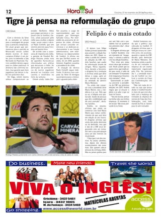 12                                                                                                                                                Criciúma, 27 de novembro de 2012 l Terça-feira




Tigre já pensa na reformulação do grupo
                                                                                                            Felipão é o mais cotado
CRICIÚMA                        estádio Heriberto Hülse         Toé assumiu o cargo de
                                para pegar pertences e via-     superintendente que era
                                jaram com as famílias. Ou-      ocupado por Domingos
  Com o término da Série        tros, ainda passaram pelo       Salvador Cesca. Por inter-
B, as atenções se voltam        clube para receber e depois     médio da assessoria de im-
                                                                                                           São Paulo                       sair sem falar com o pre-         Andrés lamentou ain-
para a montagem do grupo        viajar, assim como o técni-     prensa do clube, afirmou
                                                                                                                                           sidente. Isso vai acontecer    da que a política seja
para a próxima temporada.       co Paulo Comelli, que tem       que evitará conceder en-
                                                                                                                                           nos próximos dias”, disse      colocada no futebol. O
Do atual grupo que per-         retorno previsto para Crici-    trevistas e se dedicará ex-
                                                                                                              O técnico Luiz Felipe        o dirigente.                   dirigente afirmou que a
maneceu para a partida na       úma até quinta-feira.           clusivamente à sua função
                                                                                                           Scolari já estaria apalavrado      O dirigente afirmou que     Seleção estava no cami-
Ressacada outras saídas           De acordo com a asses-        administrativa, sem inter-
                                                                                                           para assumir a seleção bra-     o futebol brasileiro vive      nho certo, em ascensão,
devem ocorrer. O meio-          soria de imprensa do clube,     ferências no departamento
                                                                                                           sileira em 2013. Quem re-       um momento de “insegu-         quando a cúpula da CBF
campista Kleber é um de-        o gerente de Futebol Ro-        de futebol. A última vez
                                                                                                           velou o acordo foi o diretor    rança” e afastou a palavra     decidiu pela demissão
les, pois irá defender o São    drigo Pastana ainda trata       em que Dal-Toé esteve no
                                                                                                           de seleções da CBF, An-         crise da seleção brasileira.   de Mano Menezes. Ele
Bernardo no Paulistão. Ou-      de questões burocráticas        clube, foi em 2010, quando
                                                                                                           drés Sanches, que soube            “Fico triste por todas      lamentou ainda a ausên-
tros também devem seguir        relacionadas aos atletas        Antenor Angeloni assumiu
                                                                                                           da informação através de        essas coisas que acontece-     cia de um treinador às
para os clubes paulistas. A     que deixaram o clube. As        a presidência do clube.
                                                                                                           amigos. Nesta segunda-          ram. Vocês acham que eu        vésperas de um evento
diretoria não confirma no-      definições de permanên-           A situação do técnico
                                                                                                           feira, durante a Soccerex,      queria estar aqui explican-    importante organizado
mes, mas garante que mais       cia de outros jogadores         Paulo Comelli segue inde-
                                                                                                           o dirigente fez a revelação     do para vocês a saída de       pela Fifa. No próximo
jogadores vão deixar o clu-     deverão ser tratadas com        finida. O técnico vice-cam-
                                                                                                           e afirmou ainda que deve        um treinador? O momento        dia 1, a entidade máxi-
be nos próximos dias.           cautela e resolvidas no         peão da Série B entregou
                                                                                                           deixar o cargo, após ser        é de insegurança. Estamos      ma do futebol vai rea-
  De folga, ontem muitos        meio da semana.                 sua proposta para a renova-
                                                                                                           voto vencido na decisão         sem treinador”, disse.         lizar o sorteio da Copa
atletas compareceram ao           Ontem ainda, Lédio Dal-       ção e aguarda pelo clube.
                                                                                                           da entidade de demitir             Questionado se pode-        das Confederações, em
                                                                                                           Mano Menezes.                   ria concorrer à presidên-      São Paulo.
                                                                            FERNANDO RIBEIRO / CEC/ HSul
                                                                                                              “Eu ainda não conver-        cia da CBF nas próximas           “Não tem nada de er-
                                                                                                           sei com o presidente (José      eleições, em 2015, Andrés      rado ou sujo que possa
                                                                                                           Maria Marin), mas a ten-        negou que vá encarar o         abalar o futebol brasilei-
                                                                                                           dência é eu sair. Pelo que      pleito e já sabe o que vai     ro mais do que está aba-
                                                                                                           eu sei, o Felipão está apa-     fazer no futuro.               lado com a mudança de
                                                                                                           lavrado. Soube de pessoas          “Vou me reciclar, pensar    treinador às vésperas do
                                                                                                           que têm credibilidade que       na minha vida, nas minhas      sorteio da Copa das Con-
                                                                                                           ele está acertado”, decla-      empresas. O momento é          federações, com todo
                                                                                                           rou Sanches.                    de reciclar. Não estou pen-    mundo da Fifa aí. Vamos
                                                                                                              Andrés, no entanto,          sando lá na frente.            para lá sem treinador.
                                                                                                           afirmou que ainda vai
                                                                                                           conversar com José Maria                                                      DIVULGAÇÃO / HSul
                                                                                                           Marin para tomar conhe-
                                                                                                           cimento do que será feito
                                                                                                           em relação ao seu futuro.
                                                                                                           O dirigente afirmou que
                                                                                                           ainda não pediu demissão
                                                                                                           ou foi demitido, mas que
                                                                                                           o fato de a CBF estar ne-
                                                                                                           gociando com um treina-
                                                                                                           dor sem a sua participação
                                                                                                           seria um dos motivos da
                                                                                                           insatisfação.
                                                                                                              “Claro que é um dos mo-
                                                                                                           tivos. Eu estava satisfeito,
                                                                                                           mas depois dos últimos
                                                                                                           acontecimentos não estou
                                                                                                           mais. Eles querem colocar
                                                                                                           pessoas da confiança deles.
                                                                                                           Mas eu jamais pediria para      André Sanches deve deixar a CBF nos próximos dias
Rodrigo Pastana juntamente com outros diretores define esta semana a lista de saída do clube
 