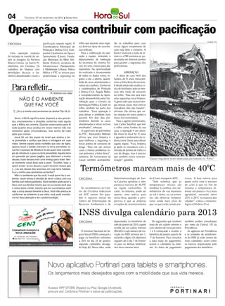 04              Criciúma, 07 de dezembro de 2012 l Sexta-feira




Operação visa contribuir com pacificação
                                                                                                                                                                                                  Divulgação / HSul
CRICIÚMA                           pacificação naquela região. A    trilho que durante anos regis-     rão os trabalhos para caso
                                   Coordenadoria Municipal de       tra diversos tipos de ocorrên-     exista algum rompimento de
                                   Proteção e Defesa Civil, Com-    cias policiais.                    cano seja feito o conserto. A
   Uma operação conjunta           panhia Catarinense de Água e        Para a viabilização da ope-     Famcri realizará a poda de ár-
foi iniciada na manhã de on-       Saneamento (Casan), Funda-       ração a equipe, incluindo o        vores e a PM encontra-se po-
tem às margens da Ferrovia         ção Municipal do Meio Am-        departamento de habitação          sicionada em diversos pontos
Tereza Cristina, no bairro Pi-     biente (Famcri), secretaria de   da secretaria do sistema So-       para garantir a segurança dos
nheirinho, em Criciúma. Os         Infraestrutura Planejamento      cial, fez uma vistoria para pla-   profissionais.
trabalhos de limpeza com           e Mobilidade Urbana, Polícia     nejamento. Na oportunidade
demolições decasas e ba-           Militar e FTC se uniram para     foi realizado o levantamento                 APROVAÇÃO
nheiros abandonados visam a        proporcionar a segurança no      de todos os dados como, es-           A dona de casa Verli dos
                                                                    gotos a céu a aberto, quanti-      Santos, de 51 anos, mora pró-
                                                                    dade de casas abandonadas e        ximo a linha férrea há um ano.

   Para refletir...                       Pr. Antonio Luiz Lalau
                                                                    ruínas de casebres. Conforme
                                                                    a coordenadora de Proteção
                                                                    e Defesa Civil, Ângela Mello,
                                                                                                       E desde então não recebe a vi-
                                                                                                       sita de familiares, pois os mes-
                                                                                                       mos têm medo de entrarem
                                                                    o restabelecimento da ilumi-       no trilho. “Para nós será mais
           NÃO É O AMBIENTE                                         nação desenvolvido pela Con-
                                                                    tribuição para o Custeio da
                                                                                                       uma segurança essa limpeza.
                                                                                                       A gente sabe que usavam dro-
            QUE FAZ VOCÊ                                            Iluminação Pública (Cosip) no      gas nessas casas, mas com os
                                                                    trilho também faz parte dos        moradores eles não mexem”,
    “[...] Eu e a minha casa serviremos ao Senhor.” Js 24.15        trabalhos. “Essa operação é        afirmou. Ela afirma que an-
                                                                    para deixar o ambiente mais        tes morava em outro ponto e
        Servir a DEUS significa estar disposto a seus precei-       passível. Em dois dias pre-        nunca foi incomodada.
    tos, ensinamentos e direções conforme tudo aquilo               tendemos demolir as casas             Para o agente penitenciário,
    que a Bíblia nos orienta. Quando vivenciamos pela fé            abandonadas e retirar os lixos     Luis Carlos Talanhol, que tem
    tudo quanto Jesus produz em nosso interior não nos              entulhados”, reforçou.             o trilho como fundos da sua
    movemos pelas circunstâncias, mas acima de tudo                    O supervisor de patrimônio      casa, a operação é um alívio.
    pelo que cremos.                                                da FTC, Alessandro Webster         Ele mora no local há 13 anos
        Josué foi um dos espias de Israel que avistou a ter-        afirma que essa limpeza é          e aguarda o andamento da ro-
    ra prometida e confiou que Deus a entregaria em suas            para melhorar a segurança e        dovia Leste Oeste para deixar
    mãos. Dentre aquela vasta multidão que saiu do Egito,           evitar pontos de consumo de        aquela região. “Essa limpeza
    apenas Josué e Calebe entraram na terra prometida. Jo-          droga. “Para nós são menos         já ajuda os moradores com a
    sué foi o sucessor de Moisés e foi ele quem teve o privilé-     casas e menos problemas so-        retirada de pontos de tráfico e
    gio de introduzir o povo na terra prometida. Aquela terra       ciais próximos a linha férrea”,    uso de drogas, mas é preciso
    era povoada por povos pagãos, que adoravam a muitos             salientou. Os funcionários da      que também exista conscien-
    deuses. Esses deuses eram uma ameaça para Israel. Nes-          Casan também acompanha-            tização”, garantiu.                Casas irregulares foram destruidas por tratores no “Trilho”



                                                                     Termômetros marcam mais de 40ºC
    se momento Josué disse para o povo: “Escolhei, hoje, a
    quem sirvais: se aos deuses a quem serviram vossos pais
    [...] ou aos deuses dos amorreus em cuja terra habitais.
    Eu e a minha casa serviremos ao Senhor”.
        Não é o ambiente que faz você; é você quem faz o am-
    biente. Josué tomou a decisão de servir a Deus com sua          CRICIÚMA                           Hidrometeorologia de San-          do Ciram marquem 40ºC.             vistas. A boa notícia para
    família num reduto politeísta. Você também pode servir a                                           ta Catarina apontou a tem-           “Vale salientar que as           quem sofre com o excesso
    Deus com sua família mesmo que na sua escola você seja                                             peratura máxima de 36,9ºC          temperaturas oficiais são          de calor é que no fim de
    o único aluno crente; mesmo que em sua empresa você                Os termômetros no Cen-          na região carbonífera. O           medidas à sombra, nos ter-         semana a temperatura di-
    seja a única pessoa temente a Deus. Você não precisa se         tro de Criciúma indicaram          calor, no entanto, pode ser        mômetros de rua expostos           minui um pouco e fica mais
    conformar ao ambiente à sua volta; você pode transfor-          até 42ºC ontem. Em para-           apenas uma prévia para             ao sol e vento, os catarinen-      agradável, variando entre
    má-lo! Deus abençôe e ate a próxima edição.                     lelo o registro oficial do         sexta-feira, quando a pers-        ses vão observar tempera-          25°C e 28°C na maioria das
                                                                    Centro de Informações de           pectiva é que as próprias          turas ainda mais altas do          cidades”, coloca a meteoro-
                                                                    Recursos Ambientais e de           estações de monitoramento          que as que estão sendo pre-        logista Gilsânia Cruz.


                                                                    INSS divulga calendário para 2013
                                                                    CRICIÚMA                           depositados os benefícios do         Os segurados que recebem         também podem consultadas
                                                                                                       mês de janeiro de 2013 a quem      mais de um salário mínimo e        por meio da Central 135 da
                                                                                                       recebe até um salário mínimo       com número de inscrição entre      Previdência.
                                                                      O Instituto Nacional do Se-      (R$ 622) e cujo número de ins-     1 e 6 começarão a receber o          As agências da Previdência
                                                                    guro Social (INSS) começará a      crição no INSS termina em 1,       benefício de janeiro a partir de   e as unidades de atendimen-
                                                                    pagar os benefícios referentes     excluído o dígito. Os depósitos    1º de fevereiro. Para consultar    to do INSS já estão cientes do
                                                                    a 2013 no dia 25 de janeiro,       seguem até o dia 7 de feverei-     a data exata do pagamento,         novo calendário, assim como
                                                                    segundo calendário divulga-        ro para os demais beneficiá-       acesse o calendário na inter-      os bancos responsáveis pelo
                                                                    do hoje (6). Nessa data, serão     rios nessa mesma faixa.            net. As datas de pagamento         pagamento dos benefícios.
 