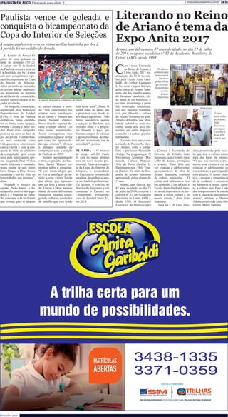 PAULISTA EM FOCO Notícias da nossa cidade B-6redacao@paulistaemfoco.com.br
Dezembro 2017
C
om o tema: Literando
no Reino d...