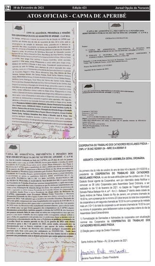 Edição 421 Jornal Opção do Noroeste
10 de Fevereiro de 2021
04
ATOS OFICIAIS - CAPMA DE APERIBÉ
 
