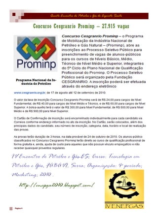 Quarto Encontro de Petróleo e Gás do Espirito Santo
Página 4