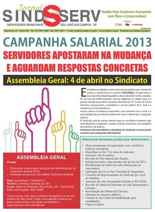  Jornal SindServ SJC Campanha Salarial Março 2013 