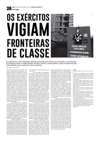 Nicósia, Chipre. Catorze de Agosto de 2015. Mos-
tramos a documentação, atravessamos o che-
ckpoint da Rua Lidras e dirigimo-nos à Praça de
Selimiye, na parte norte da cidade. Apesar dos
esforços recentes por renovar as fachadas dos
prédios abandonados do centro histórico, a pre-
sença latente duma cicatriz marca caladamente
a cidade: barricadas construídas com barris, es-
trados de cama, arame farpado, grades e outros
materiais improvisados são, desde 1963, o muro
desta Berlim mediterrânea. No sul, os exércitos
grego-cipriota e grego; no norte, os exércitos tur-
co-cipriota e turco; no meio, tropas das Nações
Unidas. Chegamos à praça enquanto se põe o
tórrido sol cipriota. As provas de som do concer-
to misturam-se com o chamamento à oração do
muezim de Santa Sofia, a catedral gótica cons-
truída pelos cruzados e reconvertida em mes-
quita no ano 1571, após a conquista otomana. No
cenário, um grande cartaz com a silhueta de um
sol- dado armado com uma guitarra, que ironi-
za com as placas omnipresentes de proibição de
acesso às zonas militares da parte norte da ilha.
Em turco, grego e inglês pode-se ler: “Operação
Pacífica Anti-militarista”.
	 O nome do concerto faz referência à
denominação que a Turquia deu à invasão mili-
tar de 1974 orwellianamente chamada “operação
pacífica” que culminou com a auto-proclamação
da República Turca do Norte do Chipre nove
anos depois. Organizado pelo movimento anti-
militarista turco-cipriota, e apoiado por organi-
zações de esquerda como o partido anticapitalis-
ta e municipalista Yeni Kibris
1
, o concerto tem
como objectivo lutar pela coexistência num país
“completamente independente, com um sistema
igualitário, sem arame farpado e sem a hegemo-
nia duma mentalidade imperialista”
2
.
	 A história geopolítica de Chipre está
marcada por ter sido moeda de cambio dos dife-
rentes imperialismos que lutaram pelo controle
do Mediterrâneo oriental. Depois de ser adminis-
trada pelo Império Otomano durante trezentos
anos, Chipre passou a ser um protectorado inglês
em 1878. Durante a Primeira Guerra Mundial, o
Império Britânico anexou-se a ilha com status
de colónia. Em 1960, Grã-Bretanha cedeu o seu
domínio depois duma campanha de atentados do
grupo armado EOKA (1955-1959), uma organiza-
ção nacionalista de direita, anticomunista e liga-
da à Igreja Católica que lutava pela enosi (união
com a Grécia).
	 No início, Chipre teve uma indepen-
dência tutelada, com a presencia militar da Gré-
cia, Turquia e Inglaterra (este pais ainda tem
duas grandes bases militares com campos de
futebol e pólo de relva ver- de no meio da pai-
sagem árida). A fundação da nova arquitectura
institucional que atribuía quotas governamentais
por comunidades era de barro. Surgiram as ten-
sões entre os nacionalistas proenosis do governo
do arcebispo Makarios e os sectores hegemóni-
cos da comunidade turco-cipriota protaksim
(divisão da ilha). Expulsaram-se os membros
turco-cipriotas do governo e começaram as lutas
interétnicas. Dispersaram-se as forças da ONU e
dividiu-se Nicósia pela chamada “linha verde”.
A situação explodiu no verão de 1974. Com a
ideia da enosi, os fascistas grego-cipriotas exe-
cutaram um golpe de estado apoiado pela Junta
Militar dos coronéis da Grécia. Amparada no seu
direito de tutela, a Turquia invadiu a parte norte
da ilha provocando milhares de mortos e a segre-
gação étnica com uma migração de 200.000 gre-
gos-cipriotas e 60.000 turco-cipriotas.
	 A fronteira que divide a ilha esteve
fechada com cadeado até 2003, e abriu com a
entrada de Chipre na União Europeia. As novas
jazidas de gás nas águas cipriotas tem intensifi-
cado as negociações numa economia baseada no
turismo que foi “resgatada” pela troika no 2013
quando o Partido Comunista AKEL governava. E
nas ruas a gente fala da possível devolução duma
parte de Famagusta, uma “cidade morta” onde
parece que o tempo parou em 1974. Hoje, esse
cenário apocalíptico de altos hotéis destroçados
pela guerra é o pano de fundo para os turistas es-
trangeiros que desfrutam das águas cristalinas.
	 Um grupo de manifestantes turco-ci-
priotas e grego-cipriotas (estes a desafiar a proi-
bição de se manifestar na parte Norte) chegam
juntos à Praça Selimiye. Há dezenas de policias
-de uniforme ou à paisana-, alguns sentados nos
cafés. Este ano, pela primeira vez, um colectivo
grego-cipriota participa activamente na orga-
nização, o grupo libertário Sispirosi Atakton
3
,
que pendura um cartaz com o lema “Os exércitos
vigiam fronteiras de classe”. Os contactos entre
os activistas das duas partes da ilha tem crescido
desde a abertura dos primeiros check-points de-
Mapa / Jornal de Informação Crítica / Outubro-Dezembro’15
latitudes
O movimento anti-militarista cipriota organiza pelo sexto ano consecutivo um concerto
em Nicósia contra a militarização da ilha, contra o nacionalismo e pela coexistência das
comunidades greco-cipriota e turco-cipriota.
Tiago Alfaiate | Glakoumis Nekta
pois de 30 anos de isolamento. Um momento im-
portante neste processo foi o acampamento Oc-
cuppy Buffer Zone no outo- no de 2011, quando
foi tomada a zona “morta” do centro da cidade
4
.
Num contexto tão marcado pelas narrativas na-
cionalistas do conflito, o movimento anti-milita-
rista cipriota consegue não só denunciar as bases
socioeconómicas da militarização, mas também
criar espaços comuns de acção além dos limites
estabelecidos pelo relato hegemónico.
Na praça Selimiye, o ato começa com um mani-
festo, em grego e em turco, que invita à revolta
contra “os exércitos, os representantes e o di-
nheiro”, denunciando o negócio do militarismo
por “destruir o meio ambiente e as condições
para a vida” e por impor um modelo nocivo de
masculinidade. Assim foi também denuncia-
do pelo colectivo FAQ (Feminista, Anarquista,
Queer) na Marcha por uma Nicósia Desmilitari-
zada deste ano com o lema “Não encaixamos no
vosso binarismo! Abandonem as vossas frontei-
ras e exércitos!”
5
.
	 Depois das piruetas impossíveis do co-
lectivo de breakdance Studio 21, começa um re-
cital com poe- mas de autores cipriotas e também
de Bertolt Brecht, Nazim Hikmet ou Eduardo
Galeano. Segue a intervenção de Davita Gunbay,
que torna pública a sua objeção de consciência (a
décima oitava que se torna pública desde 1993)
6
.
Chegada de Istambul, a banda Bandista cantam
o seu repertório e versões em turco do cancionei-
ro revolucionário da Guerra Civil espanhola. Um
coro de mulheres turco-cipriotas soube ao cená-
rio. Entre todas as canções da noite, há uma que
se ouve duas vezes, em grego e em turco: “As ro-
das dos moinhos vão girar outra vez e a gente po-
bre vai voltar a sorrir / Já não podemos suportar
este sofrimento, já não vamos obedecer mais”.
É uma peça tradicional cipriota, recolhida pela
banda Monsieur Doumani, que fala da revolta
popular de 1835 na que participaram juntos cam-
poneses grego-cipriotas e turco-cipriotas
7
. Na
praça de Selimiye, a mensagem é clara: “A todos
os exércitos que tentam capturar às nossas vidas
com aramo farpado, dizemos-lhes: vai embora já
com as vossas botas e canhões!”
8
.
os exércitos
vigiam
fronteiras
de classe
NOTAS 
1 Website do partido, em turco: http://www.ykp. org.
cy/. 
2 O manifesto dos organizadores pode ser consultado
na página de 35-33 Independent Media, um colectivo
de comunicação crítica trilingue, intercomunal e assem-
bleiario que da voz às lutas de base no Chipre: http://
www.35- 33.com/6th-anti-militarist-peace-operation-
coverage-media/. 
3 Para mais informação e contacto, podem-se consul-
tar as páginas do colectivo Sispirosi Atakton (https://
syspirosiotherlanguages. wordpress.com/), do jornal
Entropia que eles publicam (http://www.en-tropi.
org/) e do espaço social autogerido Kaymakkin (http://
kaymakkin.org/). 
4 Para um relato audiovisual do movimento Occupy Bu-
ffer Zone: http://www.35-33.com/ occupy-buffer-zone-
movie-is-online/. 
5 Pode-se ler a intervenção inteira na página do colec-
tivo FAQ: http://faqcyp.espivblogs. net/2015/03/01/
demilitarised-nicosia-2015-we- wont-fit-into-your-bi-
naries-so-let-go-of-your- borders-and-armies/.
6 Para mais informação sobre o movimento de objeção
de consciência: http://www.35-33.com/ category/paci-
fism-conscientious-objection/. 
7 A canção pode-se ouvir aqui: https://www. youtube.
com/watch?v=IDmYXmfws1A. No fim do vídeo ouve-se
o lema “fascistas nem aqui nem em lugar nenhum”, voz
em off das centenas de manifestantes que em Janeiro
de 2013 impediram uma manifestação do grupo neonazi
ELAM pelo bairro de Faneromeni, em Nicósia. 
8 Ver nota 2.
 