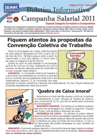 Jornal campanha salarial unificada   comissários e consignatários - ed. 03 072011