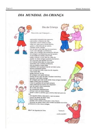 Pá g in a 8                            E di ç ã o T r i m e s tr a l



              DIA MUNDIAL DA CRIANÇA
 