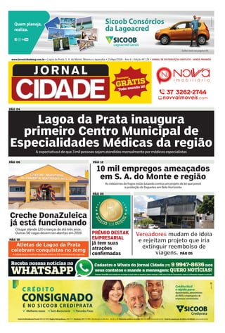 www.jornalcidademg.com.br • Lagoa da Prata, S. A. do Monte, Moema e Japaraíba • 23/Ago/2018 - Ano 6 - Edição Nº 124 • JORN...