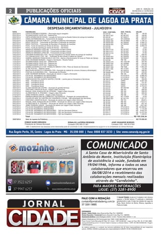 2 PUABCILÇÕES OFACIIIS www.jornalcidademg.com.br 
ANO ii • Edição 32 
30/08/2014 a 13/09/2014 
 