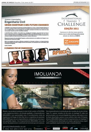 JORNAL DE ANGOLA•Terça-feira, 18 de Janeiro de 2011   |PUBLICIDADE|21




                                                                 (103.438)




                                                                   (50.763)
 