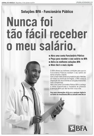 JORNAL DE ANGOLA• Terça-feira, 18 de Janeiro de 2011             |PUBLICIDADE|27




                                                       (51161)
 