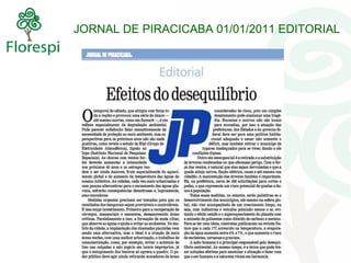 JORNAL DE PIRACICABA 01/01/2011 EDITORIAL 
