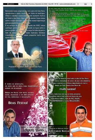 Vale do São Francisco, Dezembro de 2010 - Ano VII - Nº 92 - www.anoticiadovale.com   11
 
