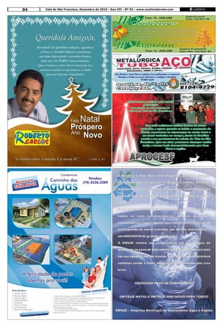 04   Vale do São Francisco, Dezembro de 2010 - Ano VII - Nº 92 - www.anoticiadovale.com
 