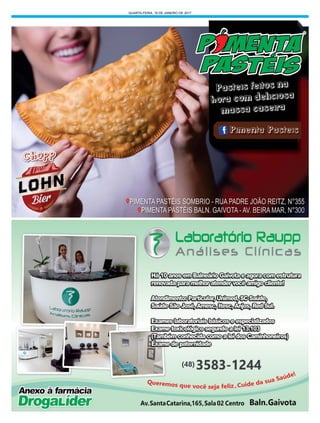 QUARTA-FEIRA, 18 DE JANEIRO DE 2017
 