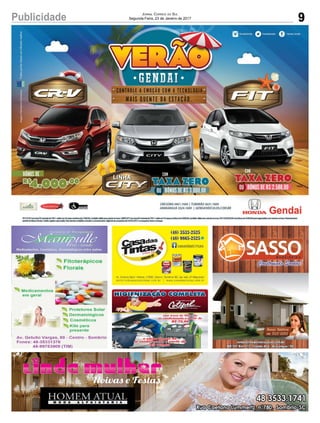 9Publicidade Jornal Correio do Sul
Segunda-Feira, 23 de Janeiro de 2017
 
