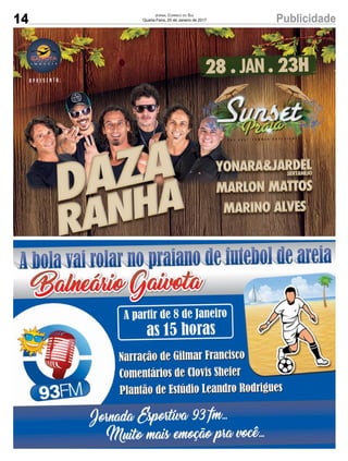 14 PublicidadeJornal Correio do Sul
Quarta-Feira, 25 de Janeiro de 2017
䐀䄀娀䄀
刀䄀一䠀䄀䐀䄀娀䄀
刀䄀一䠀䄀䐀䄀娀䄀
刀䄀一䠀䄀
夀伀一䄀刀䄀☀䨀䄀刀䐀䔀䰀匀䔀刀吀䄀一䔀䨀伀
夀伀一䄀刀䄀☀䨀䄀刀䐀䔀䰀
䴀䄀刀䰀伀一 䴀䄀吀吀伀匀
䴀䄀刀䤀一伀 䄀䰀嘀䔀匀
䄀 倀 刀 䔀 匀 䔀 一 吀 䄀 㨀
㈀㠀 ⸀ 䨀䄀一⸀ ㈀㌀䠀
 