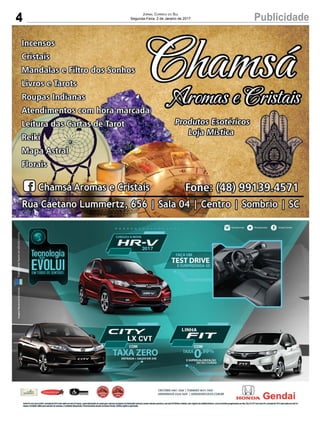 4 PublicidadeJornal Correio do Sul
Segunda-Feira, 2 de Janeiro de 2017
 