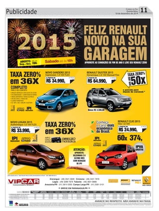 Publicidade 11CORREIO DO SUL
Quinta-feira,
18 de dezembro de 2014
 