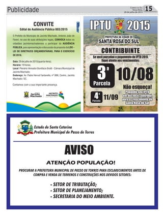 Publicidade 15Correio do Sul
Terça-feira,
28 de julho de 2015
 