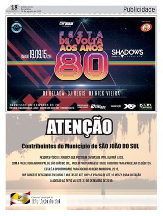 18 Correio do Sul
Terça-feira,
25 de agosto de 2015 Publicidade
 