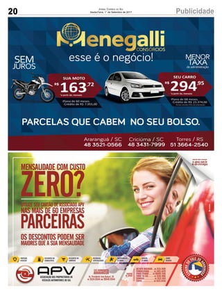 20 PublicidadeJornal Correio do Sul
Sexta-Feira, 1° de Setembro de 2017
 