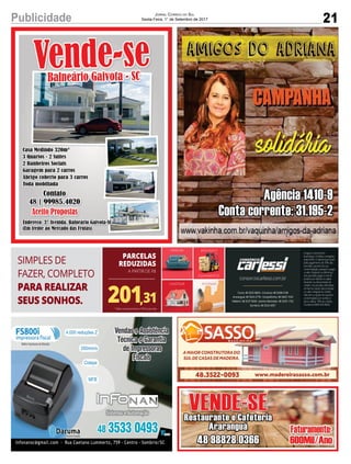 21Publicidade Jornal Correio do Sul
Sexta-Feira, 1° de Setembro de 2017
 