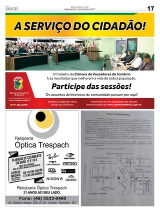 17Geral Jornal Correio do Sul
Segunda-Feira, 2 de Outubro de 2017
 