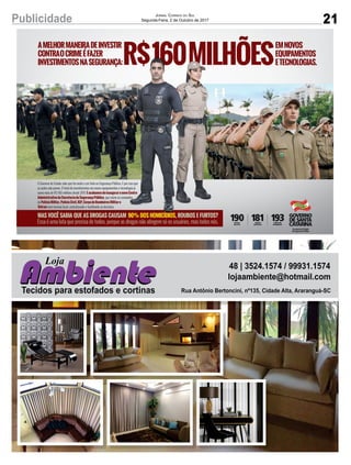 21Publicidade JORNAL CORREIO DO SUL
Segunda-Feira, 2 de Outubro de 2017
 