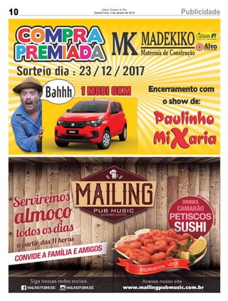 10 PublicidadeJornal Correio do Sul
Quarta-Feira, 3 de Janeiro de 2018
 