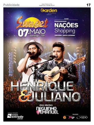 17Publicidade Jornal Correio do Sul
Quarta-Feira, 3 de Maio de 2017
 