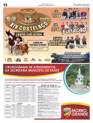 12 PublicidadeJornal Correio do Sul
Quinta-Feira, 3 de Agosto de 2017
 