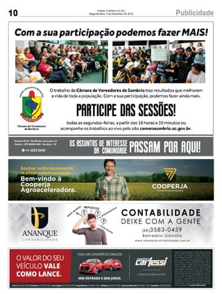 10 PublicidadeJornal Correio do Sul
Segunda-feira, 3 de Dezembro de 2018
 