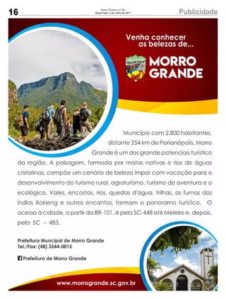 16 PublicidadeJornal Correio do Sul
Terça-Feira, 4 de Julho de 2017
 