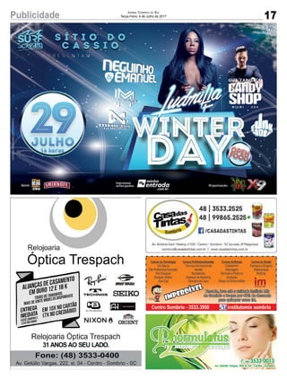 17Publicidade Jornal Correio do Sul
Terça-Feira, 4 de Julho de 2017
 