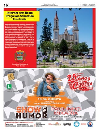 16 PublicidadeJornal Correio do Sul
Quarta-Feira, 4 de Abril de 2018
 