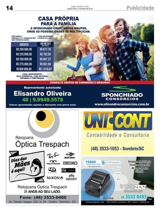14 PublicidadeJornal Correio do Sul
Sexta-Feira, 4 de Maio de 2018
 