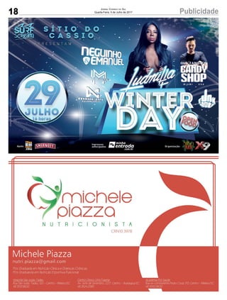 18 PublicidadeJornal Correio do Sul
Quarta-Feira, 5 de Julho de 2017
 