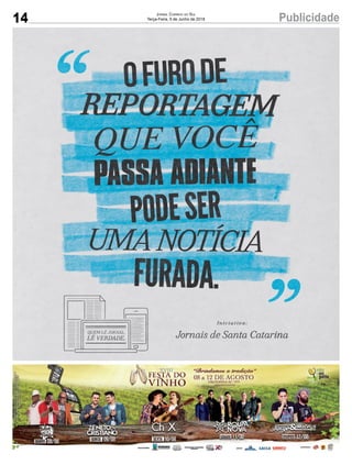 14 PublicidadeJornal Correio do Sul
Terça-Feira, 5 de Junho de 2018
 