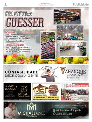 4 PublicidadeJornal Correio do Sul
Terça-Feira, 5 de Junho de 2018
 