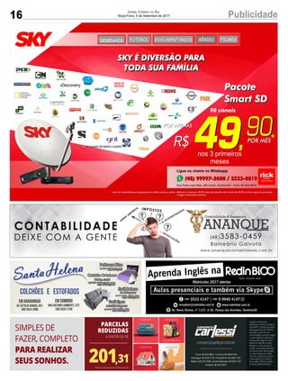 16 PublicidadeJornal Correio do Sul
Terça-Feira, 5 de Setembro de 2017
 