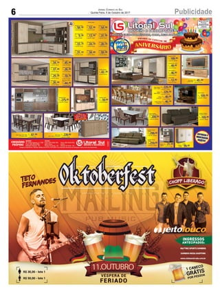6 PublicidadeJornal Correio do Sul
Quinta-Feira, 5 de Outubro de 2017
 