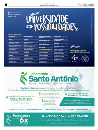 8 PublicidadeJornal Correio do Sul
Quinta-feira, 6 de Dezembro de 2018
 